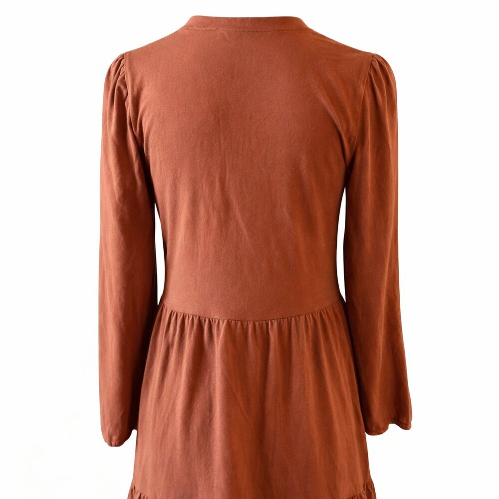 🤎 NWT GAP Terracotta Long Sleeve Dress | Size XS - Picture 7 of 8